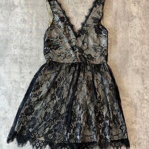 Francescas black lace cocktail dress knee length sleeveless party dress womens M